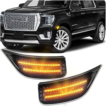 Amazon.com: KEEGTBOX Smoked Lens Amber Front Fender Side